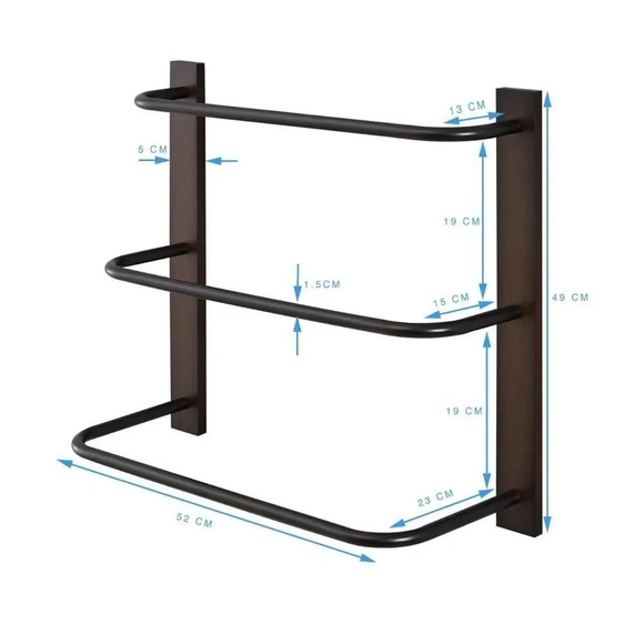 Bath Towel 20" 3 tier Bath Towel Rack holder - wall mounted - Picture 4 of 4